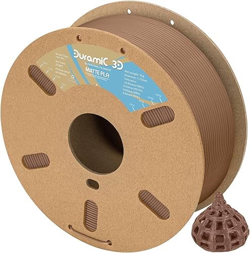 Miniatura 31 de DURAMIC 3D - Filamento de ácido poliláctico mate de 1.75mm negro, carrete de cartón de 1kg con acabado mate, filamento para impresora 3D PLA