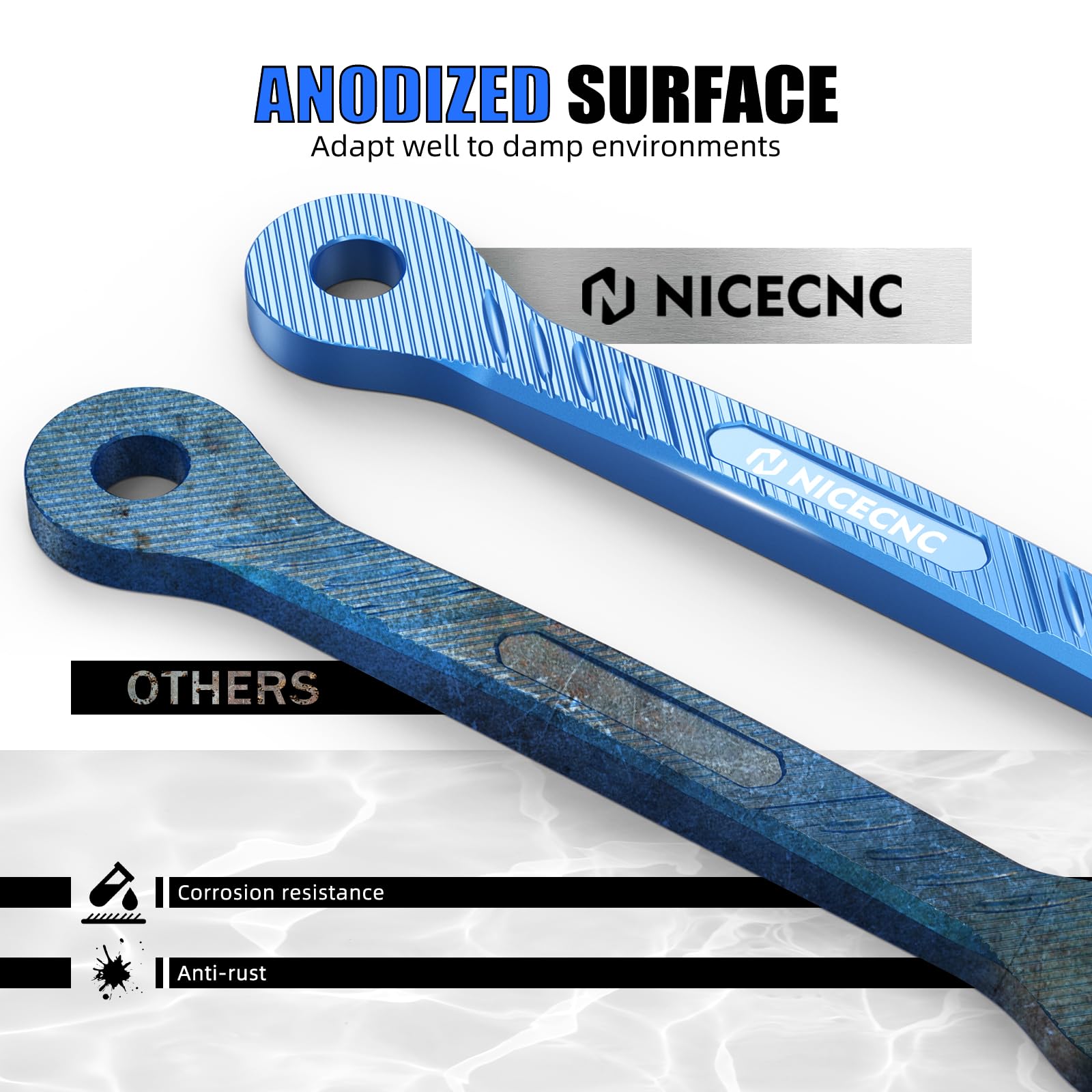 NICECNC Maillons d'abaissement Bleus de 38 mm en billette d'aluminium Compatible with Tenere 700/XTZ700 2019-2023, maillons inférieurs de Moto