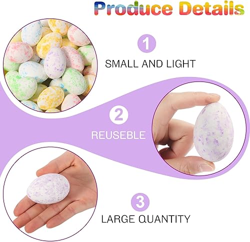 Miniatura 3 de Wenqik 120 huevos de Pascua de espuma para manualidades, decoración de fiesta de Pascua, pequeños huevos decorativos artificiales falsos para