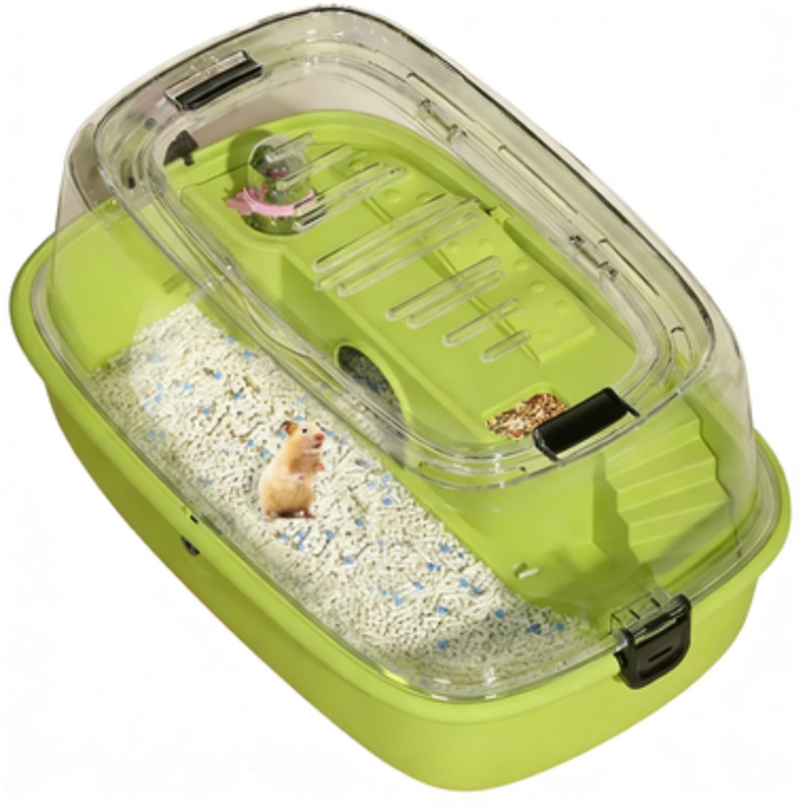 Cage à Hamsters Cage à Hamster Double Couche, Villa Transparente intégrée, Fournitures for(Green)