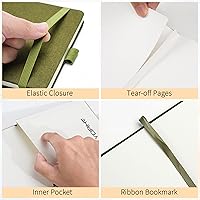 Vista 5 de Yopih Cuaderno de bocetos de acuarela de lino premium para artistas, 5.5" x 5.5" Cuaderno de acuarela con papel de algodón prensado en frío