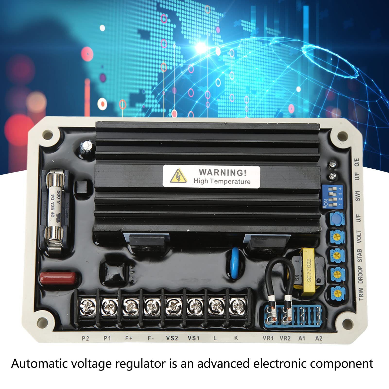 Generador sin Escobillas AVR Regulador de Voltaje Automático Compacto y Duradero para un Funcionamiento Estable Control de Generador de CA de 170 a 510 V Material ABS