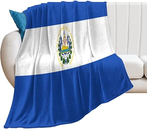 Ditooms Manta de la bandera de El Salvador, manta de franela súper suave y cálida para sofá, cama, funda de sofá, silla, gran regalo para amigos,
