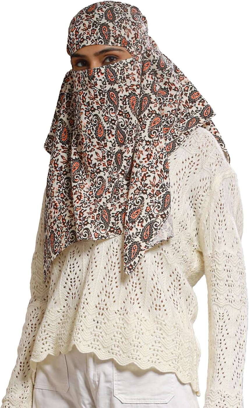 CrossKultureMultipurpose Mask Cum Scarf for Women Cotton I Face Cover for Women I Sun Protection and Summer Wear Scarf