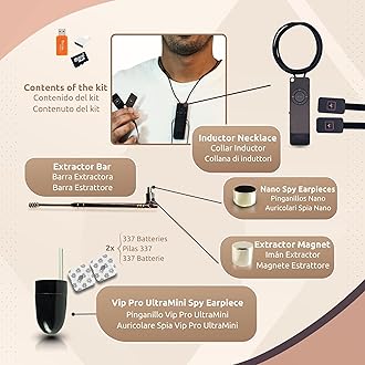 PingaOculto Spy Earpiece Wireless Earphones Invisible Hidden Mini Headset Exam MP3 with Footswitches Adhesive Strips - Secret Earphone Micro Ear Cheating (Spy Earpiece Nano V2 + Vip Pro UltraMini)