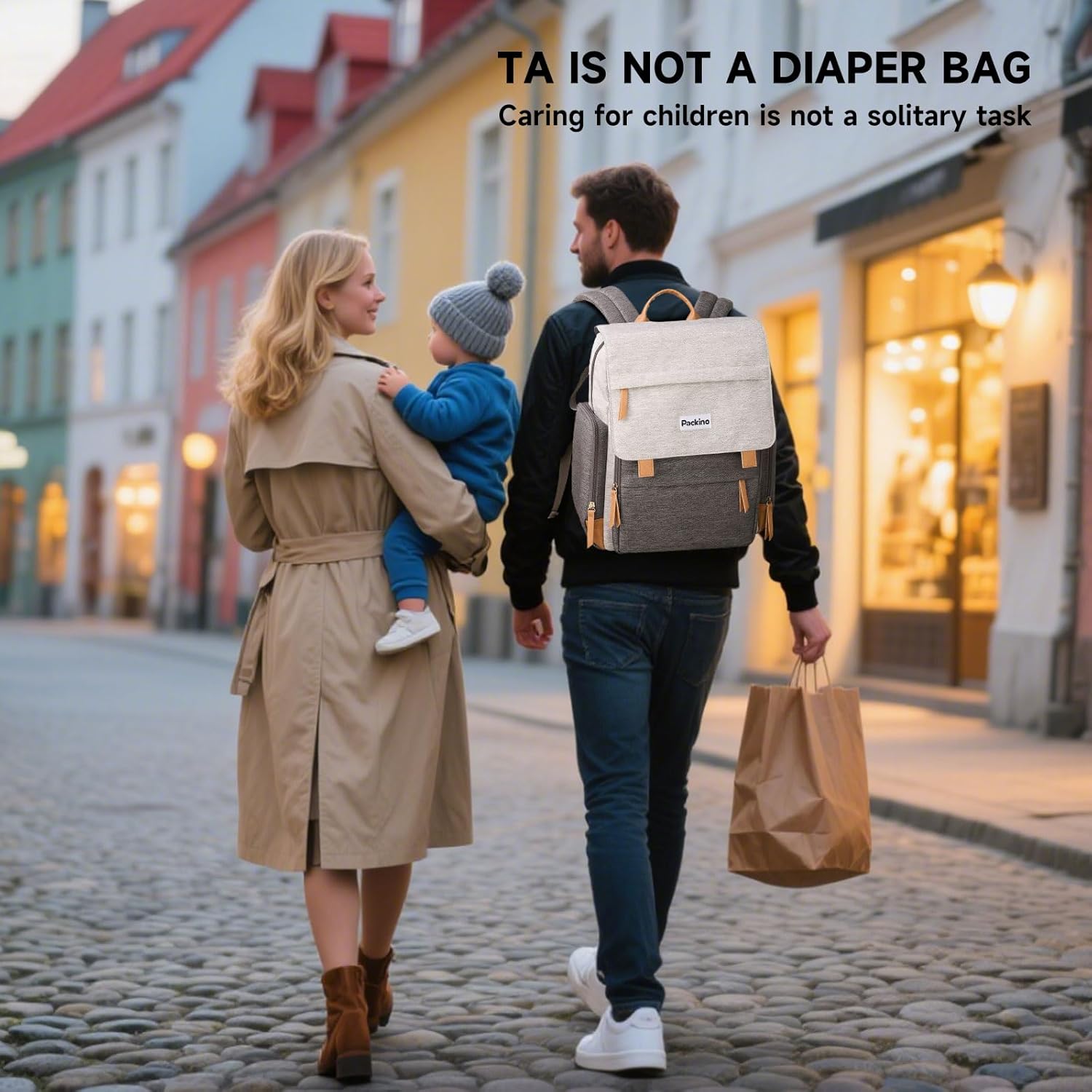 Large Diaper Bag Backpack, Baby Bag with Changing Pad, Diaper Backpack for Mom Dads, with Insulated Pockets, Stroller Straps Travel Essential Baby Shower, Grey - Image 4