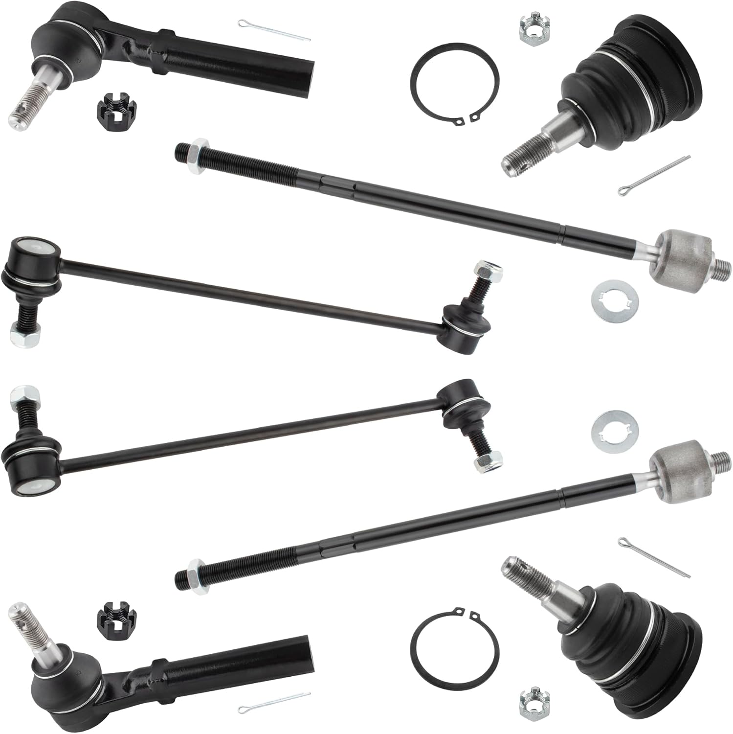 K7258 ES800403 ES80646 K500082 Front Stabilizer Sway Bar Links Inner & Outer Tie Rod Ends Lower Ball Joints for Chrysler Town & Country Dodge Grand Caravan 2008-2010 Routan 2009-11, Pack of 8