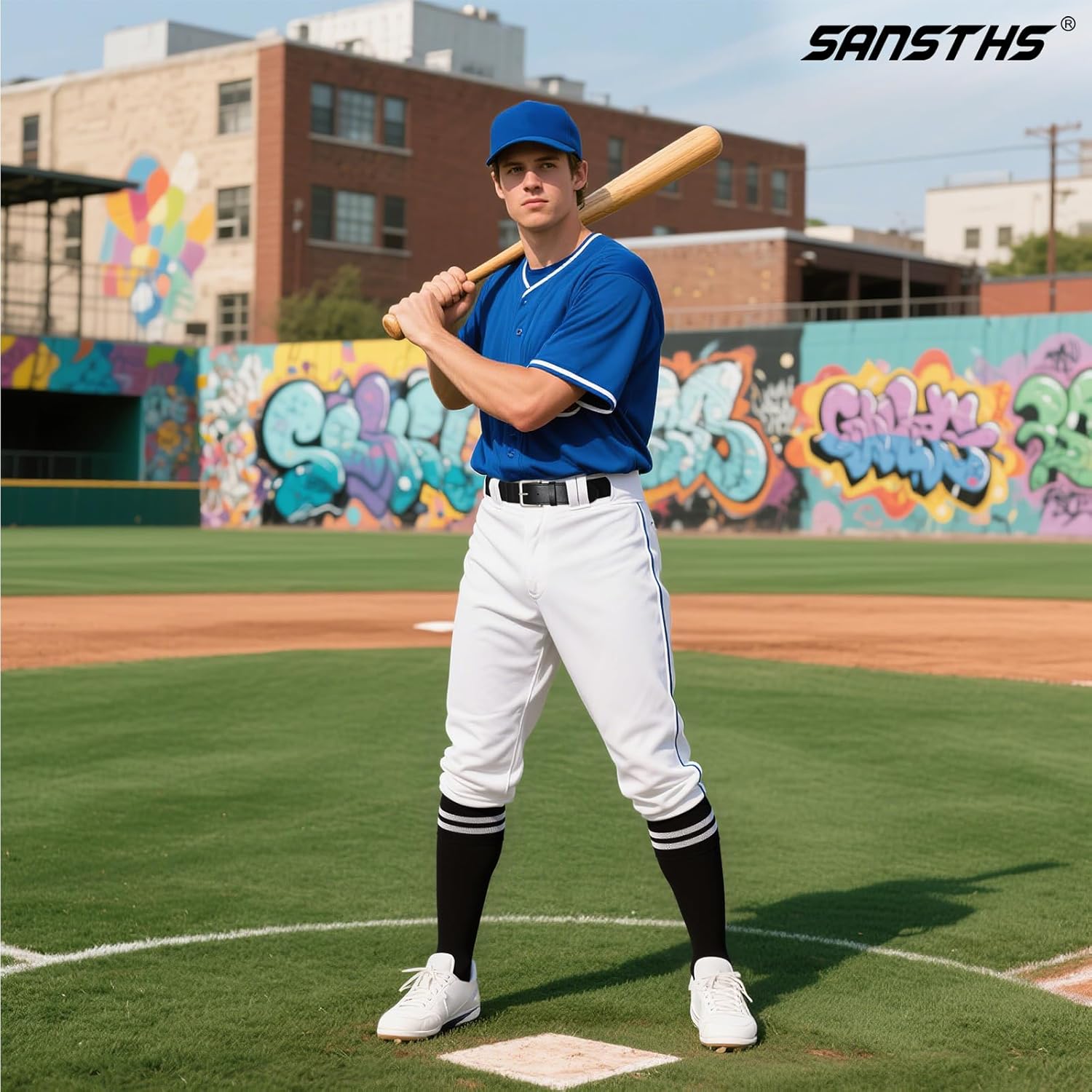 SANSTHS Youth Baseball Socks and Belt Combo Toddler Kids Softball Sock and Belt for Boys Men(2 Pairs of Socks & 1 Belt) - Image 6