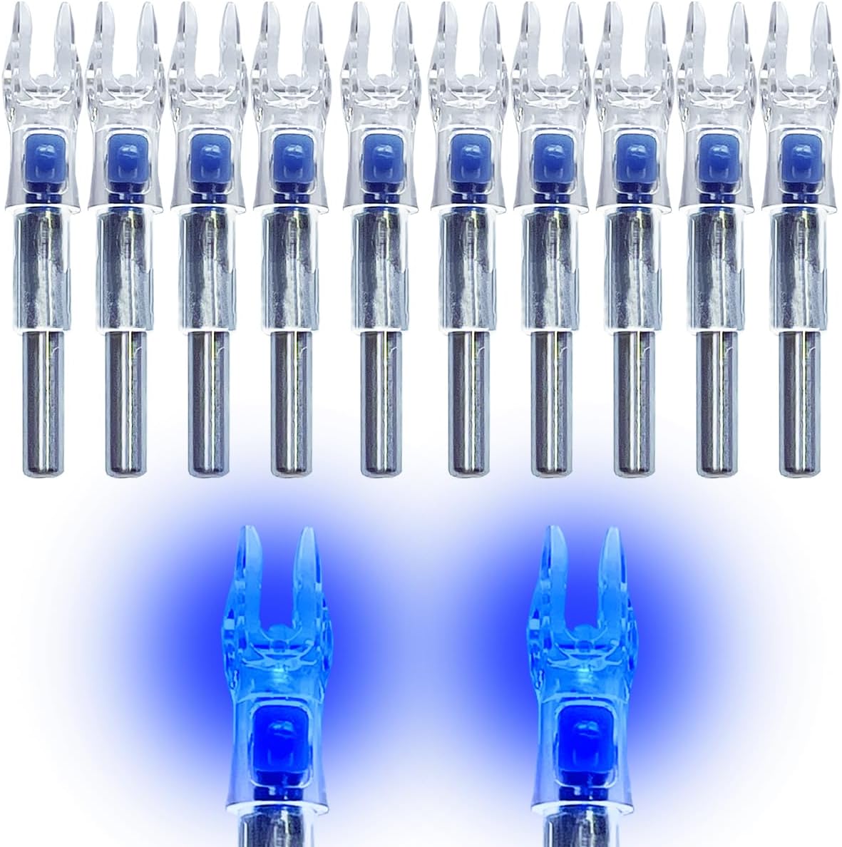 LightingU 12pcs Led Lighted Nocks Fit for 6.2 mm Arrow Shaft Archery Hunting