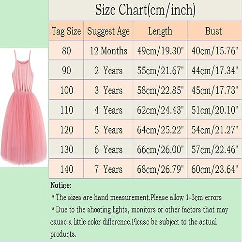 Vista 6 de RJXDLT Vestido de Tutú para Bebé Niña, Vestido de Tul para Bebé Niña, Vestido de Verano Sin Mangas para Niñas Pequeñas