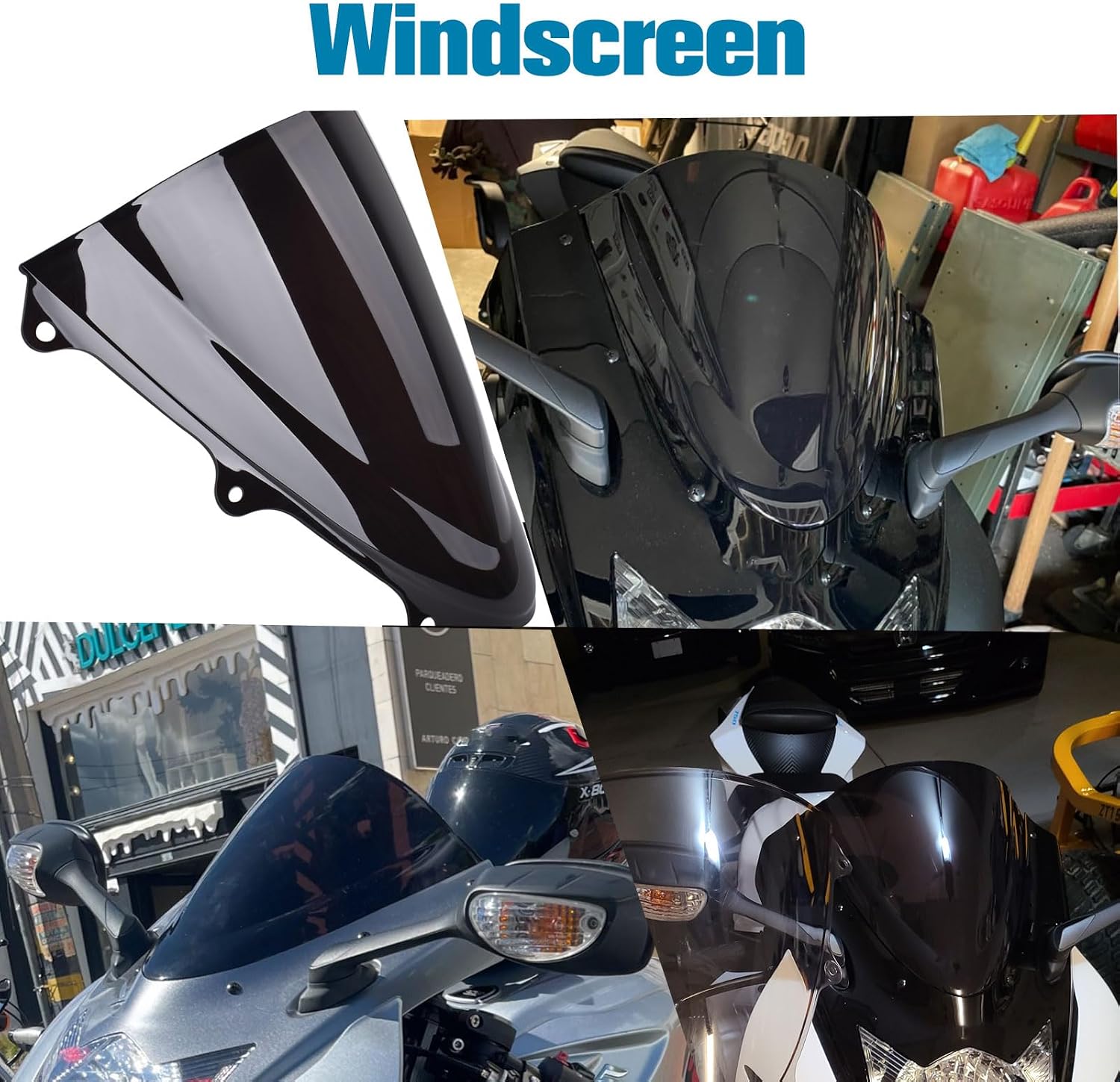 Motorcycle Windshield Front Windscreen Wind Shield Double Bubble Wind Screen Deflector Compatiable for Su&zu&ki GSXR600 GSXR750 K11 2011-2024 (Black Smoke)