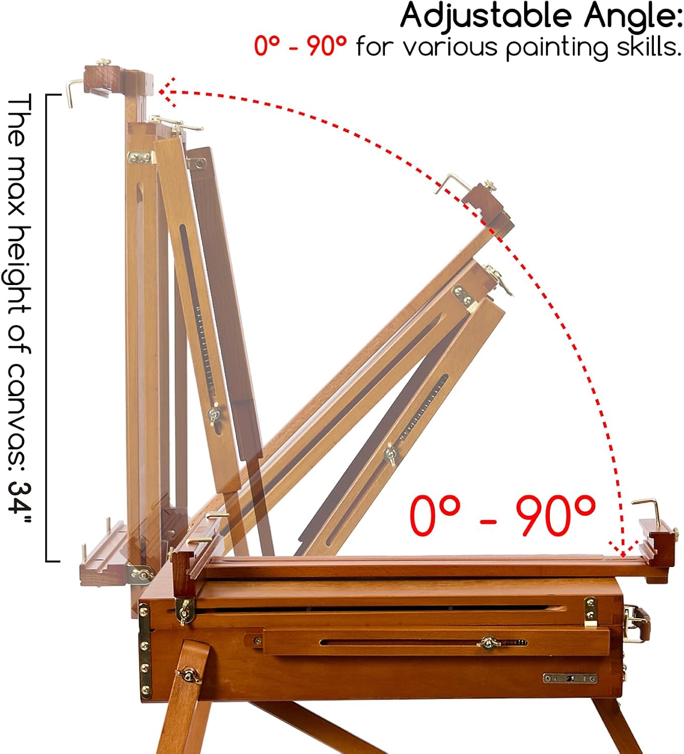 MEEDEN Portable French Easel for Painting: Beech Wood Plein Air Art Easel