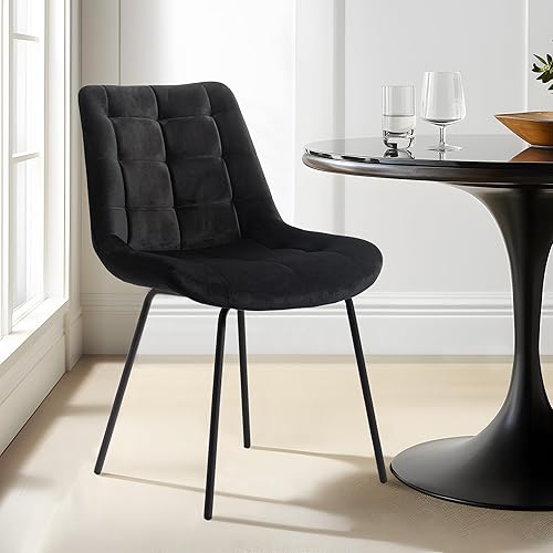 Miniatura 8 de NicBex Sillas de comedor de terciopelo, sillas de recepción tapizadas, silla decorativa copetuda con patas de metal para la cocina del hogar, sala