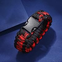 Vista 19 de Pulsera de alerta médica Paracord para hombres y mujeres Pulsera de identificación médica de acero inoxidable con hebillas de liberación lateral