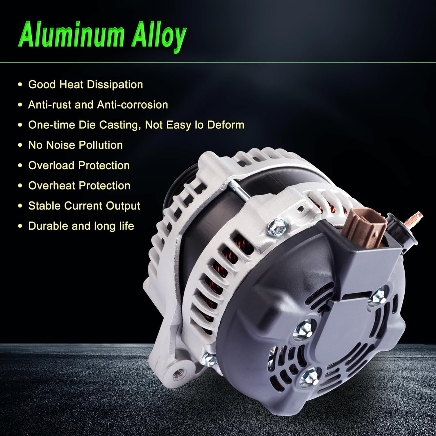 Alternator Compatible with 2005-2010 Scion TC 2004-2006 Camry 2004-2007 Highlander 2004-2008 Solara 2.4L L4 Replace for 11034 1042103880 270600H100 40052528