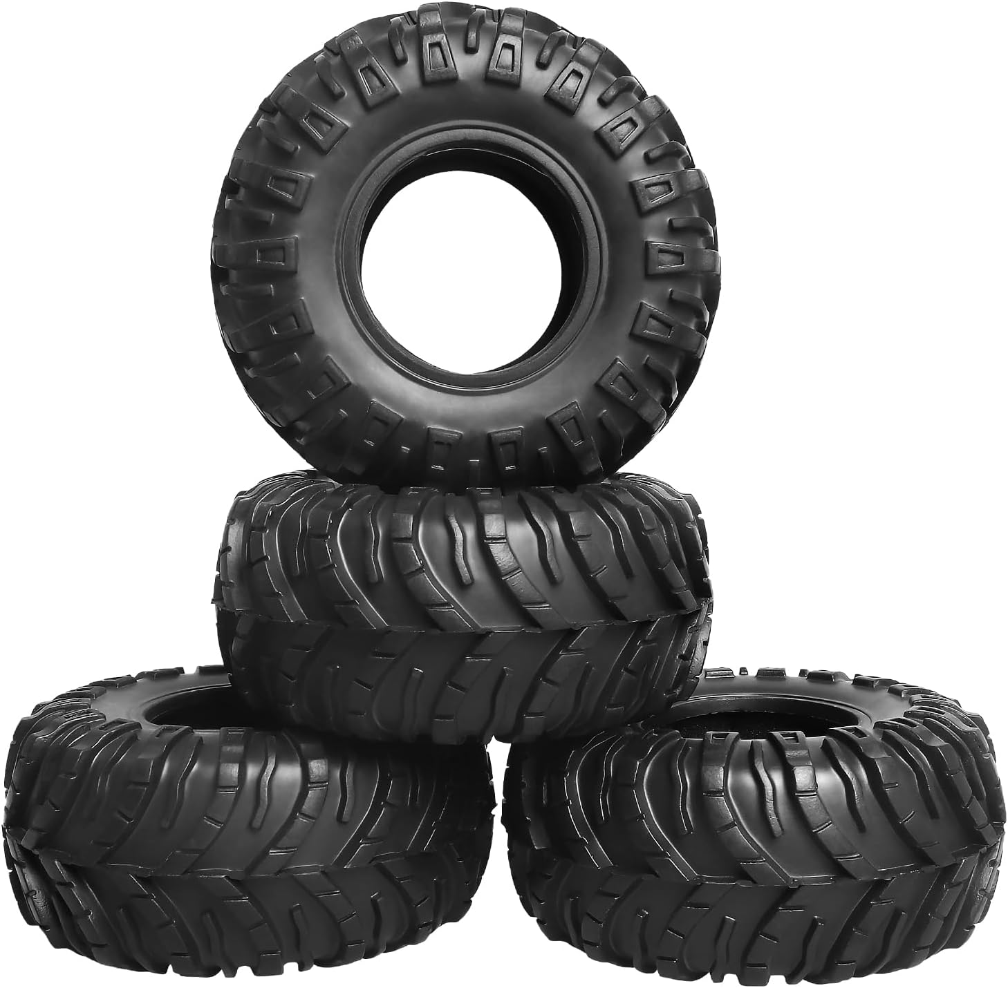2.2 RC Crawler Tires 1/10 RC Crawler Tires with Foam Inserts OD 5.04 inch / 128mm for Axial Wraith Wrangler Wraith Spawn 1/10 Rock