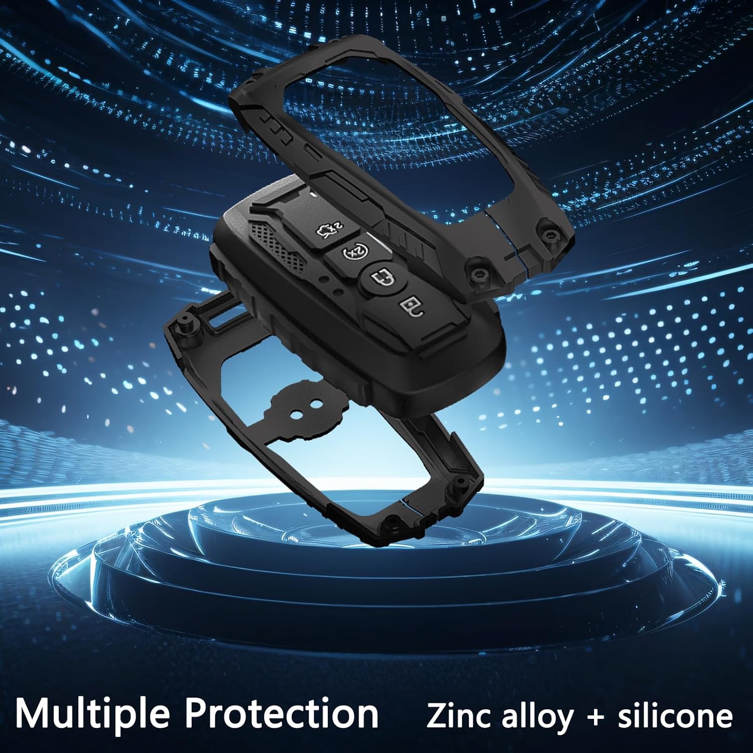 Zinc Alloy Key Fob Cover,Keychain,Full Protection Car Key Case for Ford F150 F250/350 F450 F550 Edge Escape Expedition Fusion Mustang Explorer Lincoln Smart Keyshell Accessories(NO.042 Black)