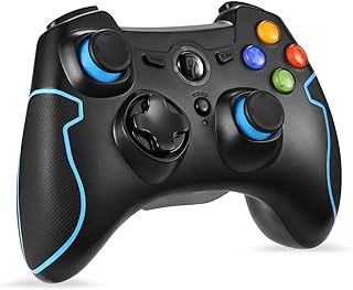 Wireless Controller, EasySMX 2.4 G PC PS3 Gamepads with Vibration Fire Button Range up to 10m Support PC (Windows XP/7/8/8.1/10), PS3, Android, Vista,TV Box Portable Gaming Joystick Handle