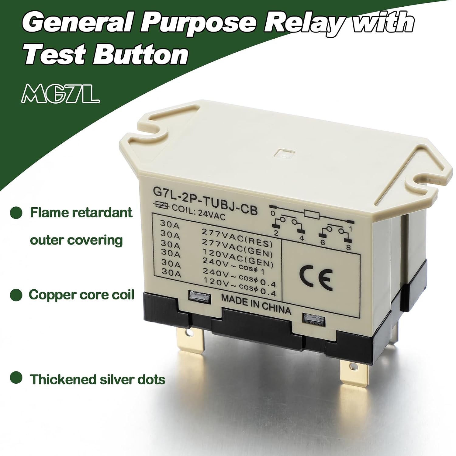 Relay Compatible with G7L-2A-TUB-J-CB-AC24, DPST 24 VAC 71 MA
