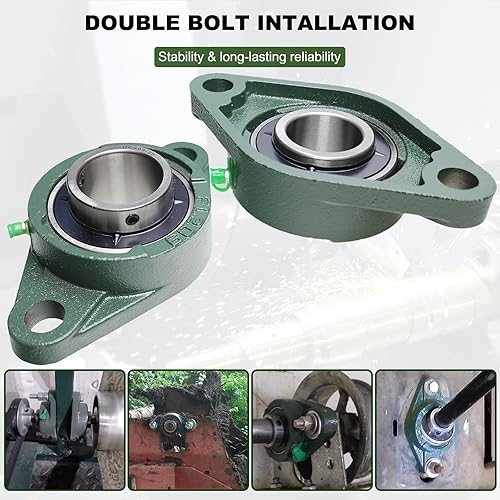 Miniatura 46 de Paquete de 2 rodamientos de bloque de almohada UCFL204-12, unidad de rodamiento de bolas de montaje en brida, orificio de 3/4 pulgadas, brida de 2