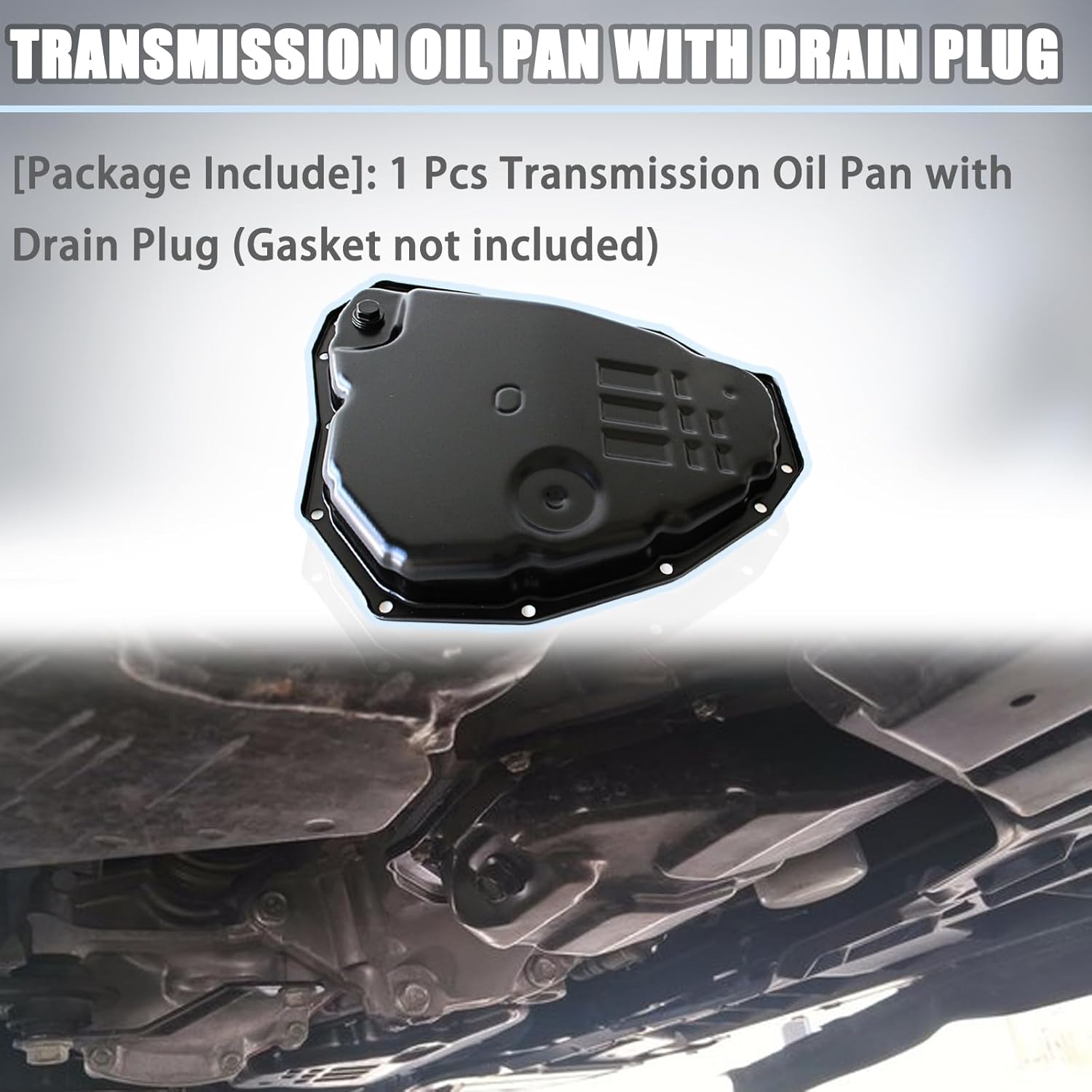 AUCERAMIC 313903JX0A Transmission Oil Pan with Drain Plug Fit for Nissan Sentra 2013-2016 Versa 2012-2016 Versa Note 2014-2019 L4 1.6L 1.8L 313903JX1A 313903XX0B 31390X420A 265-842