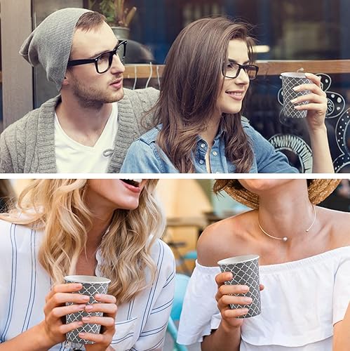 Miniatura 5 de Lamosi Tazas de café de 10 onzas, paquete de 200 tazas de café de papel desechables, tazas calientes de 10 onzas, taza aislada de papel de 10 onzas