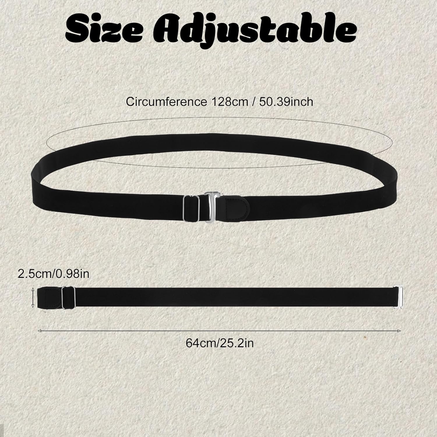 Ouligay 2PCS Adjustable Elastic Belts for Women Tucky Belt Crop Tops, Shirt Tuck Band Women Tucking Sweaters Shirts Elastic Stretch Belts for Womens to Change the Style of Your Tops (Black, White) - Image 2
