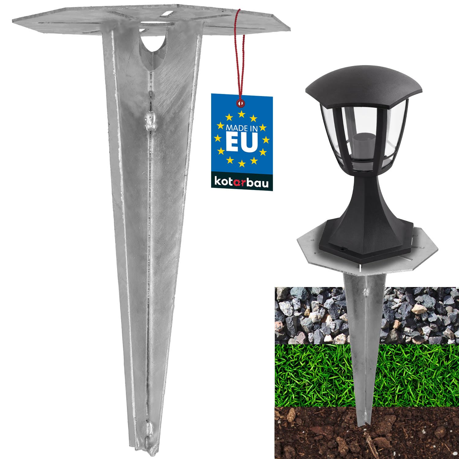 KOTARBAU® Ground Anchor for Garden Lamps 18.5 x 30 cm — image 1
