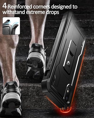 Miniatura 7 de Dexnor Funda para iPhone XR, Protector de pantalla y soporte integrados Protección de grado militar resistente a prueba de golpes para iPhone XR,