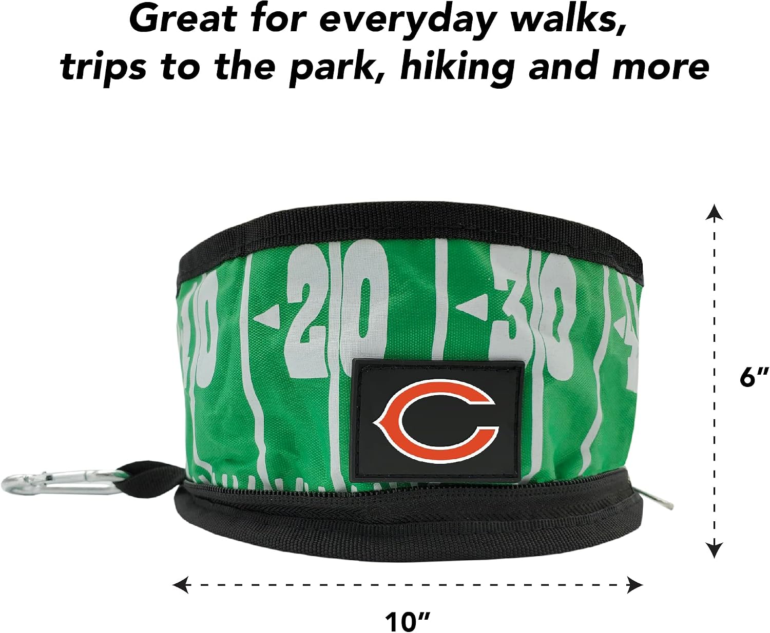 NFL Chicago Bears Pets First Collapsible Dog Travel Bowl Set, Food and Water Bowls for Dogs, Best Portable & Lightweight Leak-Proof Dog Bowls for Travel image 5