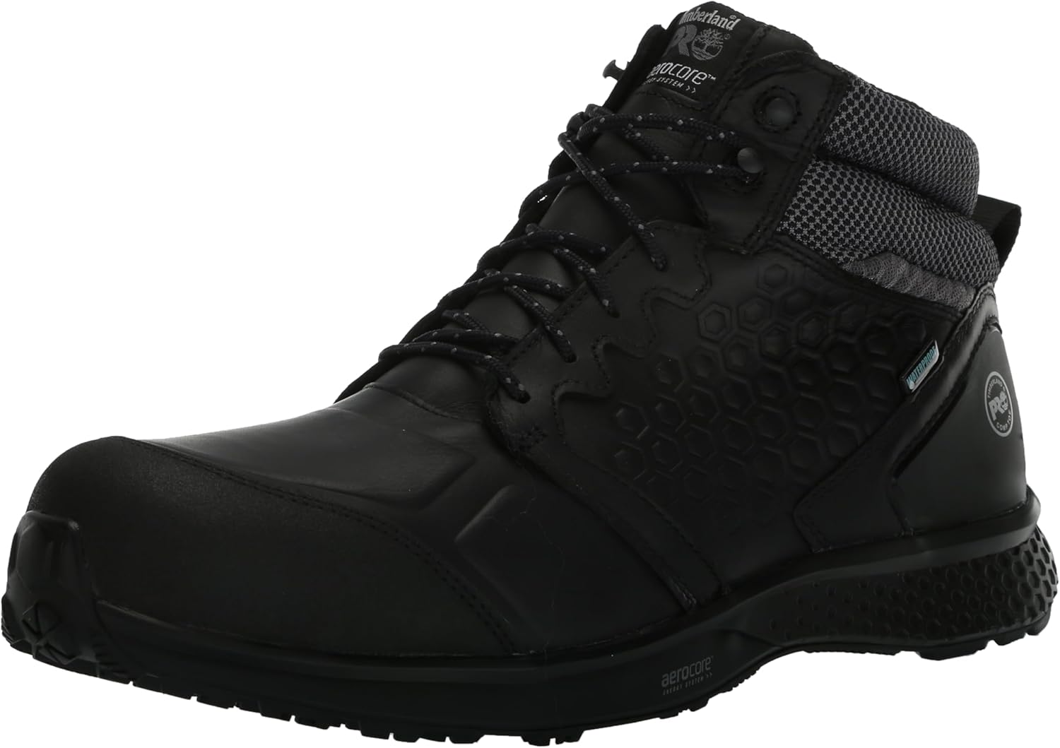 Timberland PRO Men's Reaxion Mid Composite Safety Toe Waterproof Industrial Hiker Work Boot, Black/Grey-2024 NEW, 10M