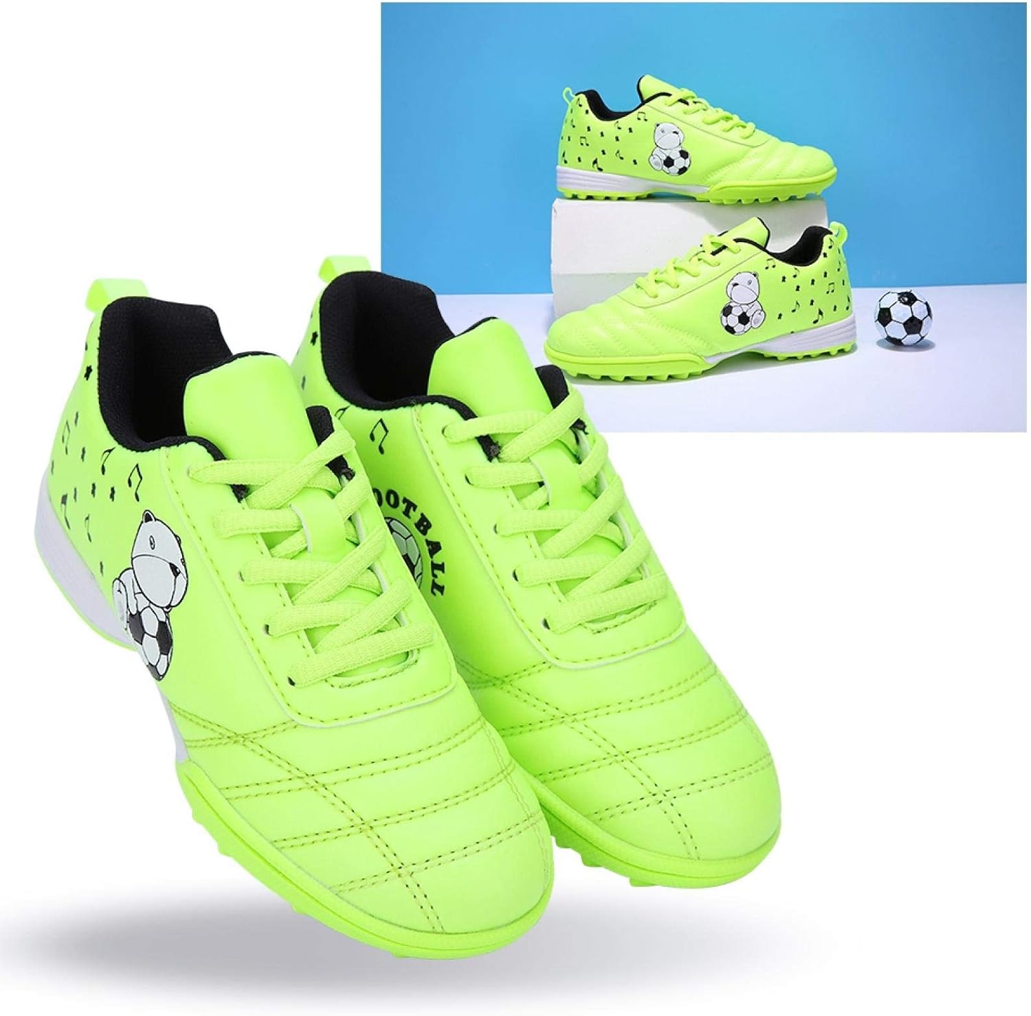 DAUERHAFT Zapatos de entrenamiento de fútbol antideslizantes para niños  (verde fluorescente) : Deportes y Actividades al Aire Libre - Amazon.com