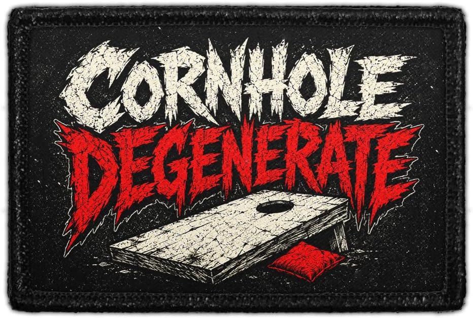 Cornhole Degenerate | Hook and Loop Attach for Hats, Jeans, Vest, Coat | 2x3 in | by Pull Patch
