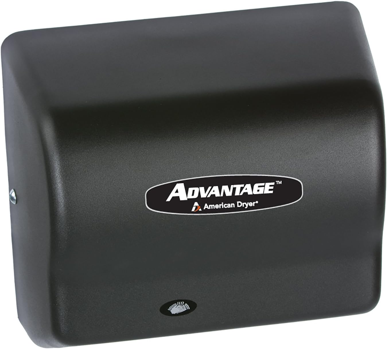 AD90-BG Advantage Steel Standard Automatic Hand Dryer, Black Graphite Epoxy Finish, 1/8 HP Motor, 100-240V, 5-5/8" Length x 10-1/8" Width x 9-3/8" Height