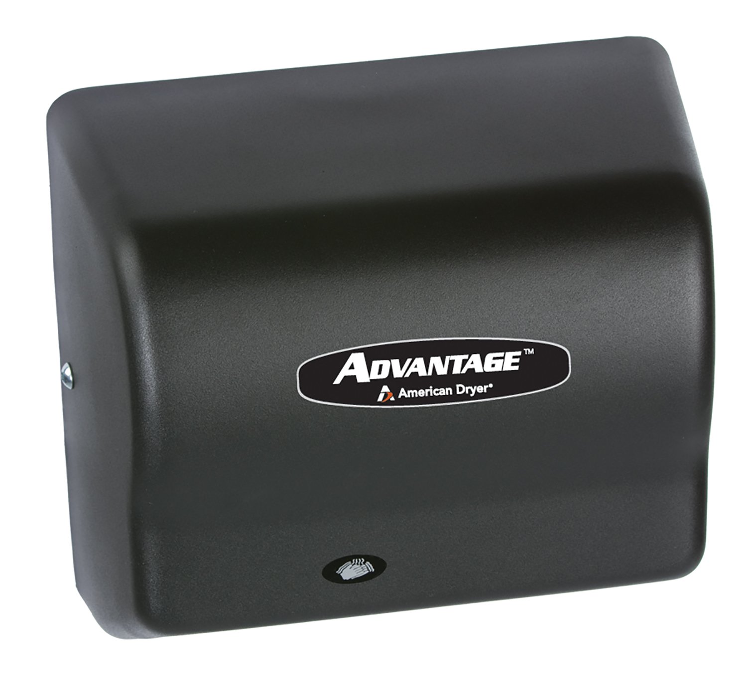 American Dryer AD90-BG Advantage Steel Standard Automatic Hand Dryer, Black Graphite Epoxy Finish, 1/8 HP Motor, 100-240V, 5-5/8" Length x 10-1/8" Width x 9-3/8" Height