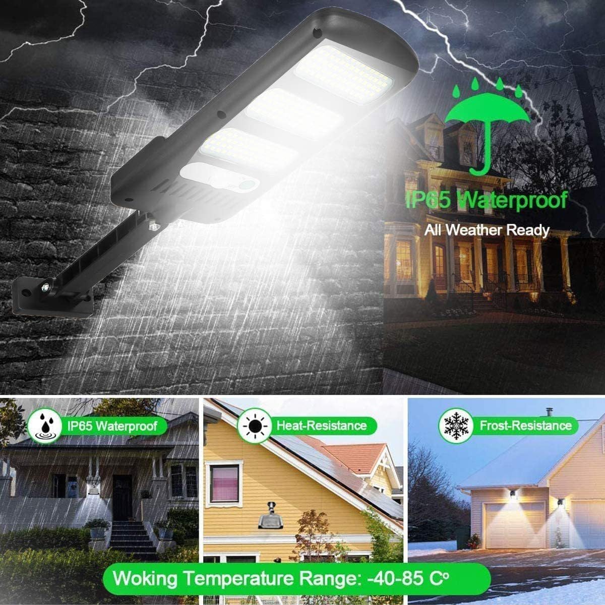 SyouHome 4 Pack Solar Street Lights Outdoor, Motion Sensor Light with Remote Control, 3 Modes 2000LM 213 LEDs Solar Parking Lot Lights Dusk to Dawn, IP65 Waterproof for Outside, Garden, Patio, Porch