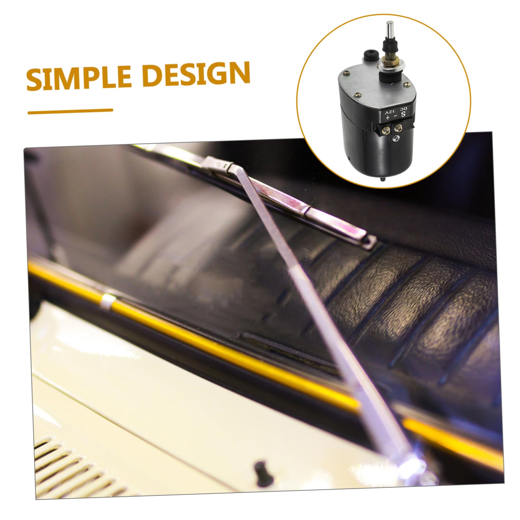 BELLIFFY 12v Portable Car Wiper Motor for Vintage Vehicles Metal and Design Easy Maintenance Compatibility for Windshield Wiping Performance