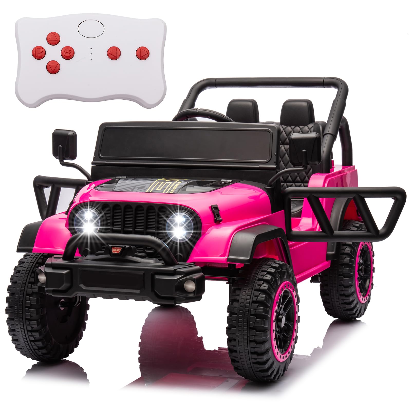 TAICO Kids Ride on Truck 24V 2WD Electric Cars Toy Battery Powered Off-Road Electric Vehicle 3 Speeds Ride on Jeep Car with Parents Remote Control LED