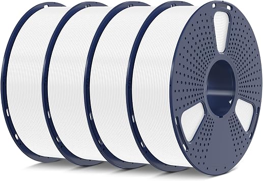 SUNLU PLA 3D Printer Filament, 4-Pack 4KG, White