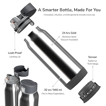 【新品】HidrateSpark PRO STEEL 32OOZ（946ML） HidrateSpark PRO STEEL - 621 ml Smart Water Bottle + Bonus