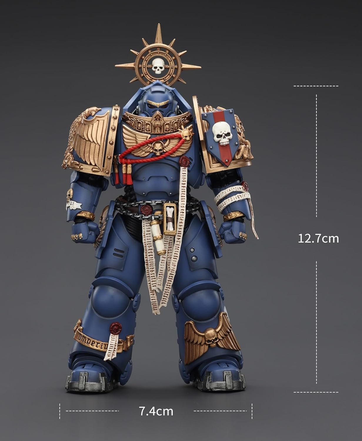 JOYTOY Warhammer 40k 1:18 Action Figure, Ultramarines Heavy Relic Primus Armor with Heavy Relic Bolt Rifle, 4.8 in Collectible Soldier Action Figures