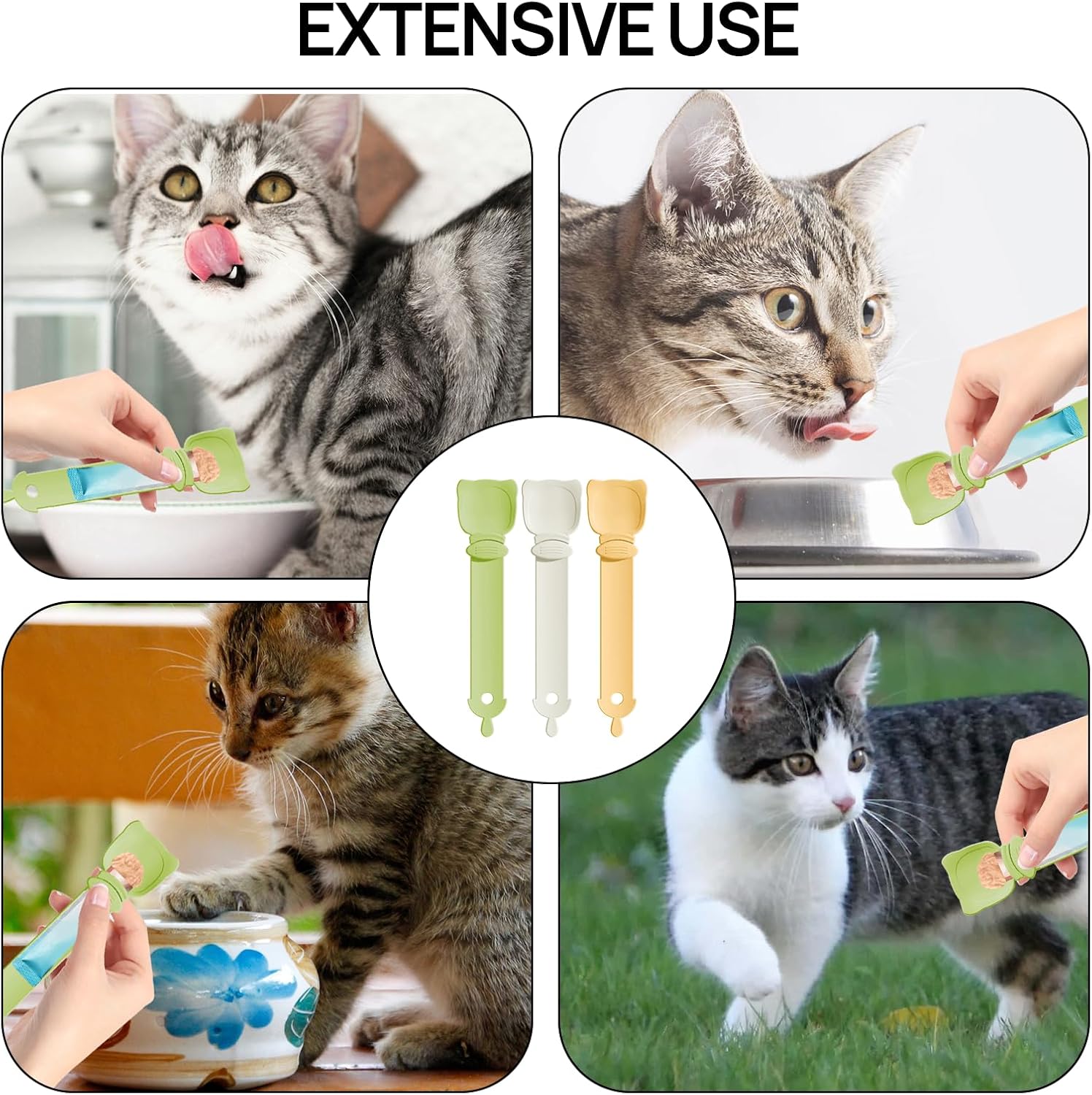 Cat Treat Spoon, Cat Strip Squeeze Spoon, Happy Spoon for Cat Treats, Pet Feeding Spoons, Pet Spoons, Cat Feeder, Cat Food Spoon for Liquid Snack (3 Colors) 6 71M5NoMG3pL. AC SL1500
