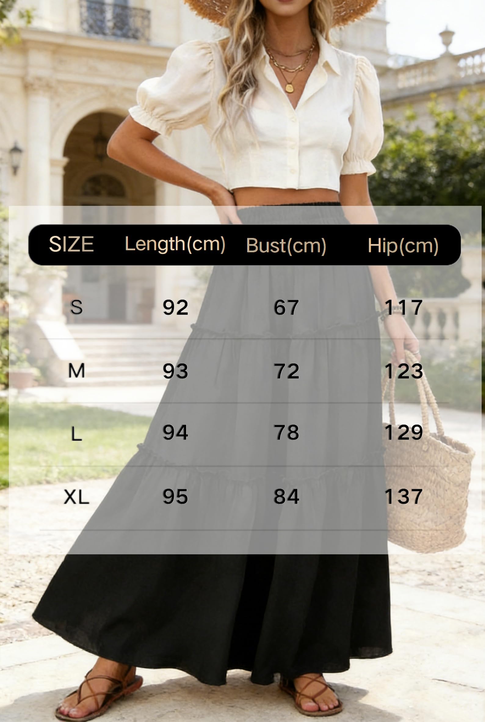Gonna Lunga Casual da Donna Gonne Donna Elegante Vita Alta Boho Floreale Skirt da Spiaggia A-Line Gonne Elastiche con Tasche Estiva