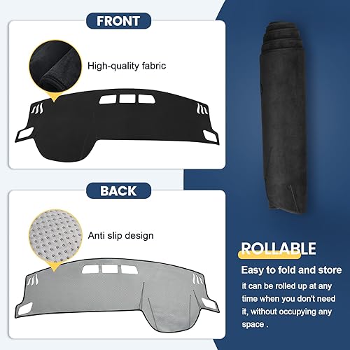 Miniatura 3 de Rilsen Cubierta de salpicadero de ajuste personalizado para Nissan Rogue 2021-2023, protector antideslizante para salpicadero, parasol sin reflejos,