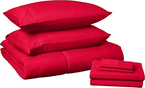 Sweet Home Collection - Juego de edredón en bolsa, de 7 piezas, de color sólido y para todas las estaciones, manta suave de relleno alternativo y