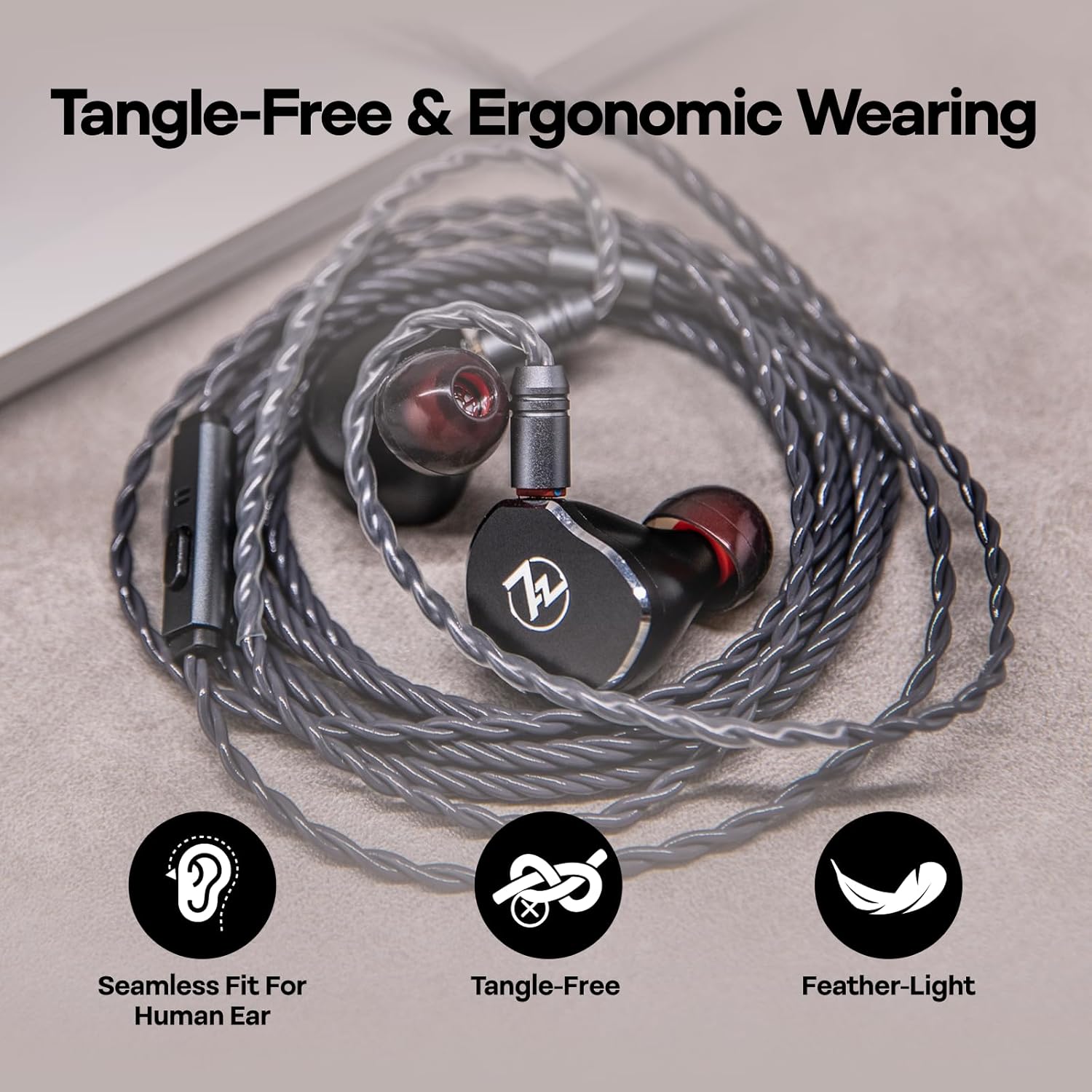 Linsoul Tripowin Grace Detachable Silver-Plated Oxygen Free Copper OFC in Ear Earphone Cable with Microphone for Audiophile Replacement Cable (2Pin) - Image 5