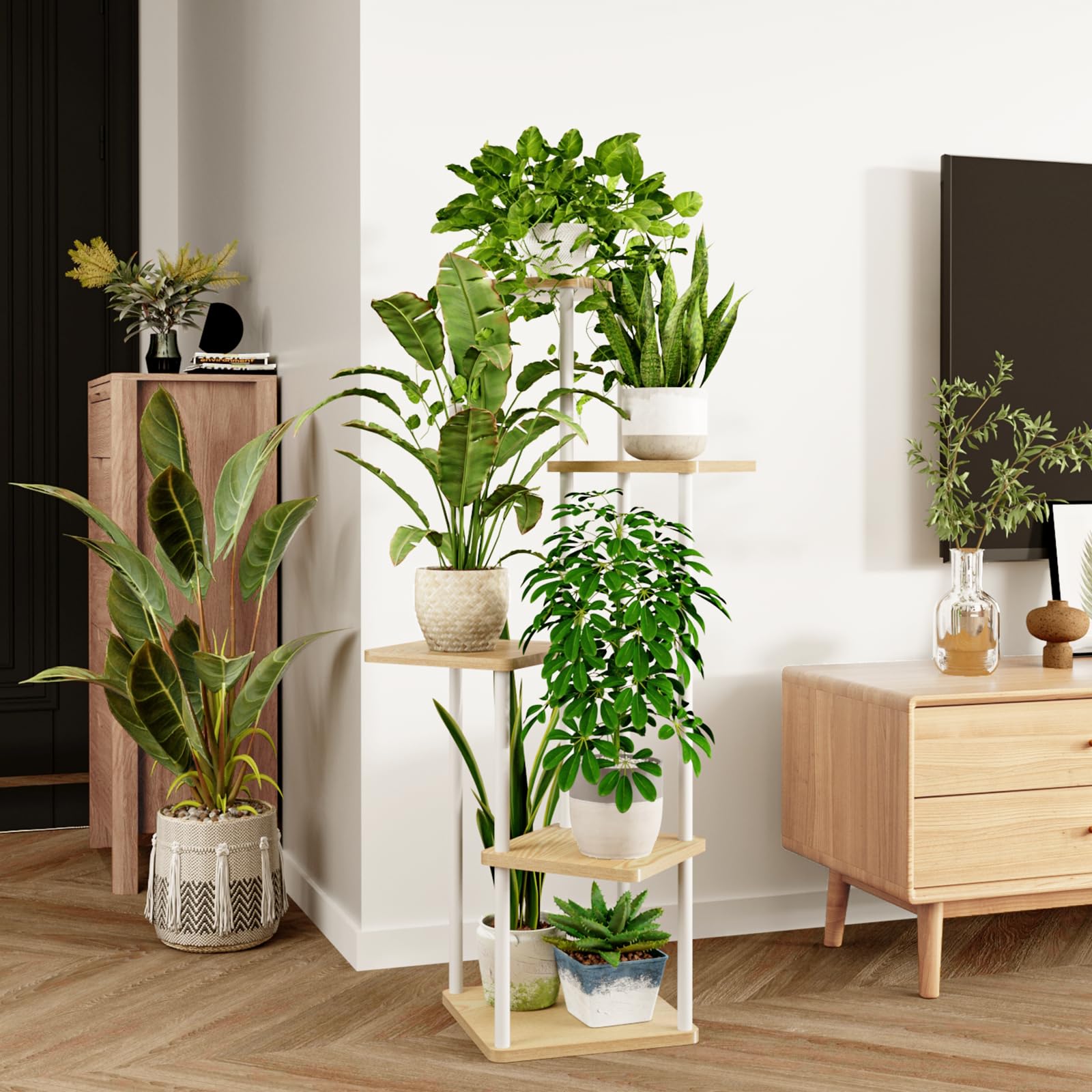 Bamworld フラワースタンド 植物育成ライト付き フラワースタンド 室内 