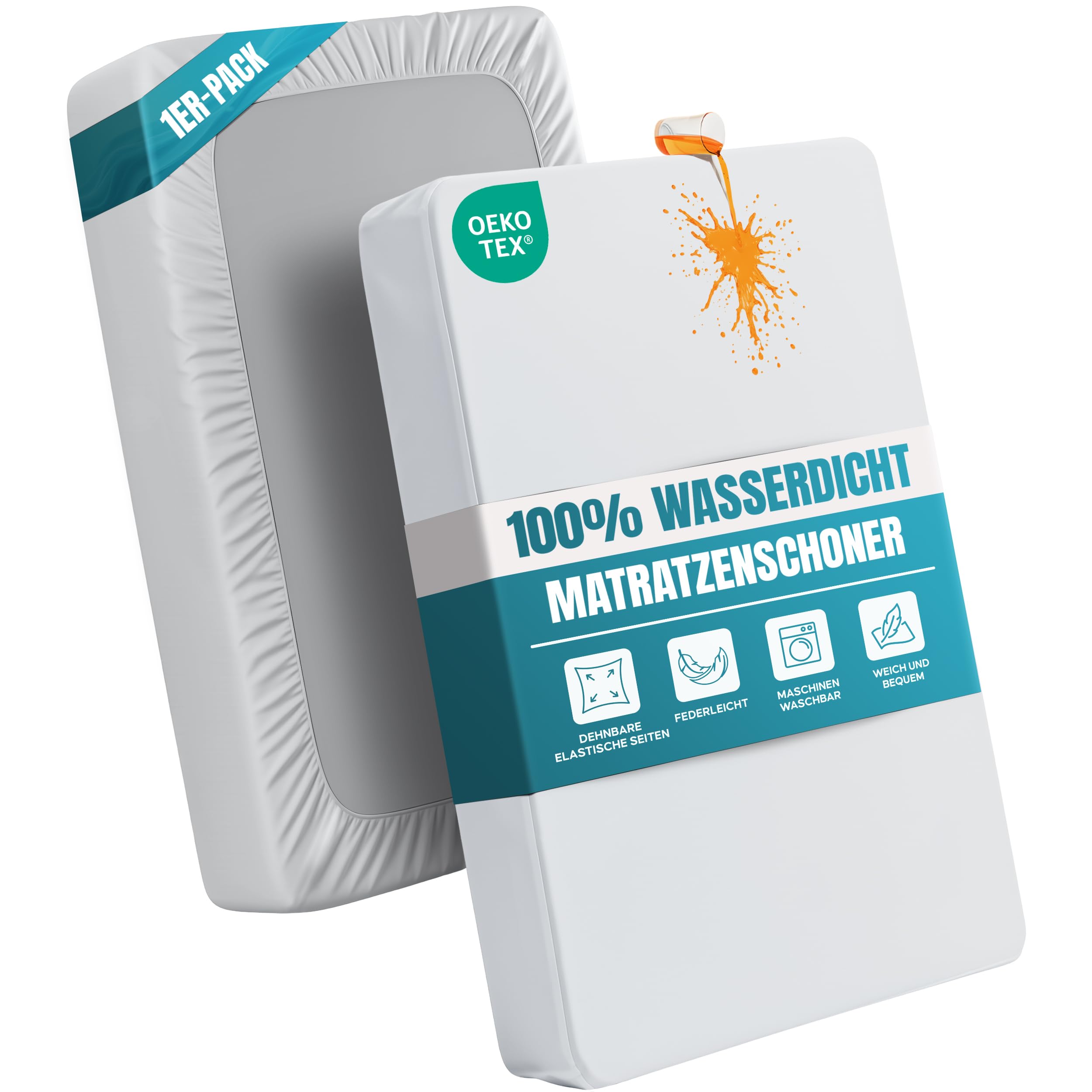 Utopia Bedding Wasserdichter Matratzenschoner, 140 x 200, für Matratzen bis zu 30 cm Höhe, Leichter und Weicher Jersey-Matratzenbezug mit Dehnbaren Seiten - weiß