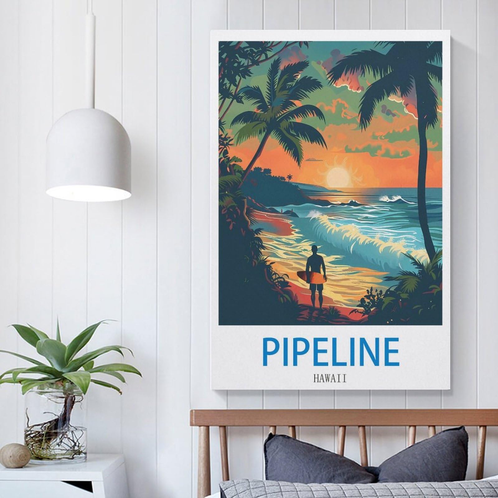 Amazon.com: DINGNE Pipeline Hawaii Vintage Travel Posters Surf