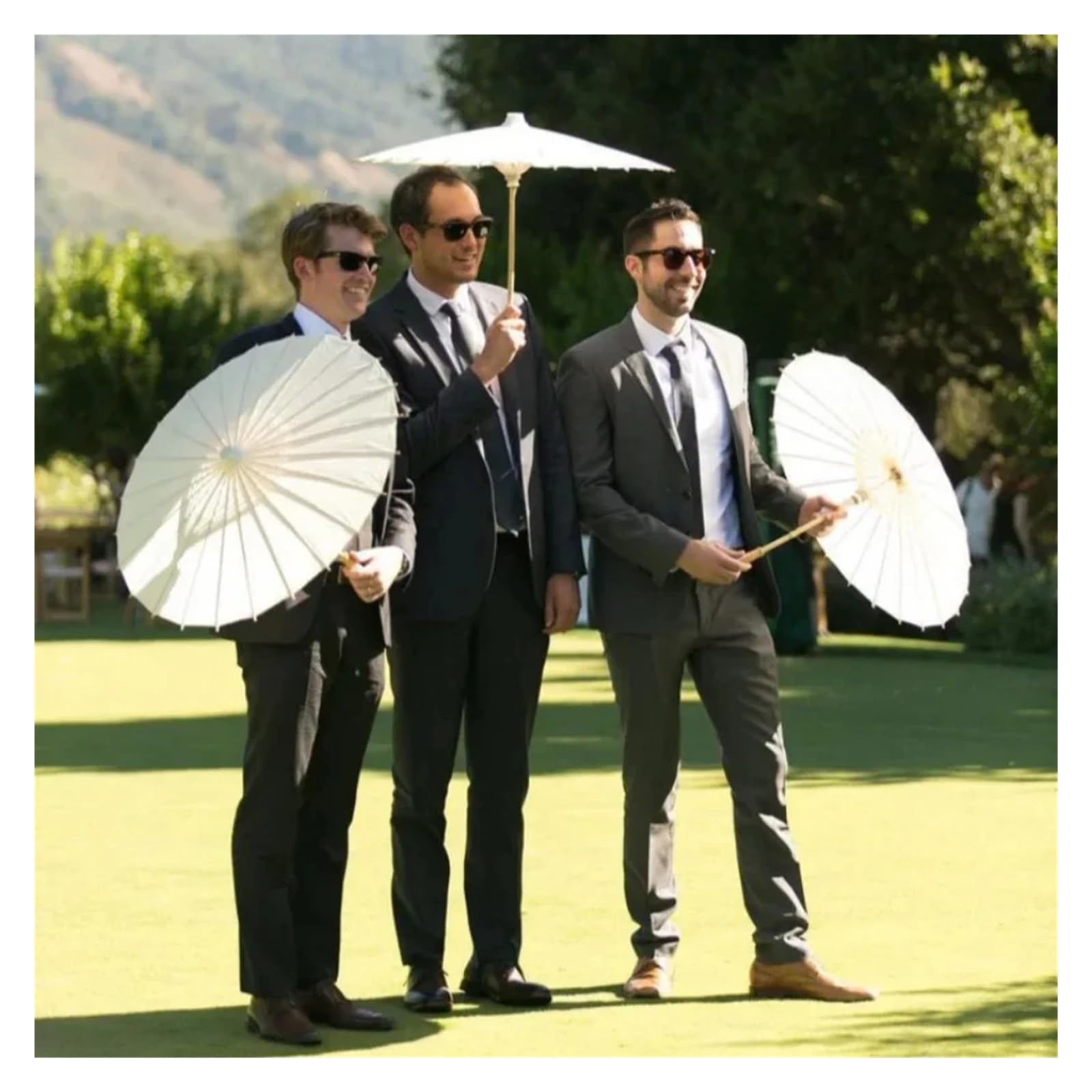 Genérico Sombrillas De Papel Blanco, 6 Uds., 40/60/80cm, Fotografía De Boda, Accesorio De Cosplay, Decoración De Playa For Fiesta De Verano